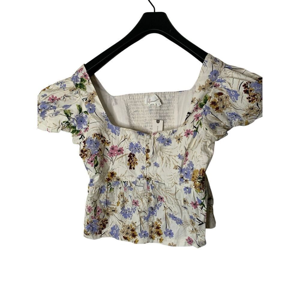 Anthropologie Floral Corset Smocked Back Size small women's NEW WITH TAGS